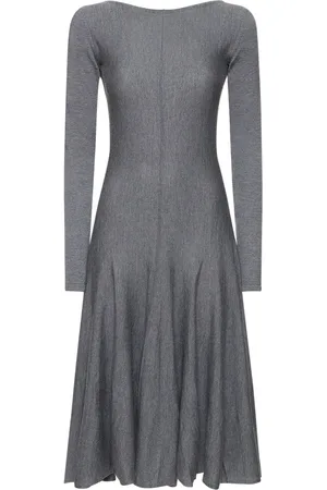 Bimba Y Lola Denim A-line Maxi Dress In Grau