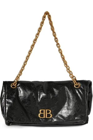 Balenciaga BB Chain Round Shoulder Bag Quilted Velvet Medium