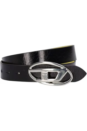 Diesel 'OVAL D LOGO B-1DR' Wide Belt With Logo Women'S Silver for Women