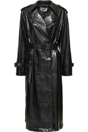 Bardot Vegan Leather Trench Coat in Black - Size M