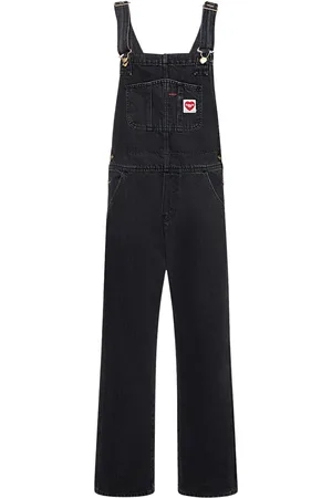 Supreme Supreme Jacquard Logos Denim Overalls Black