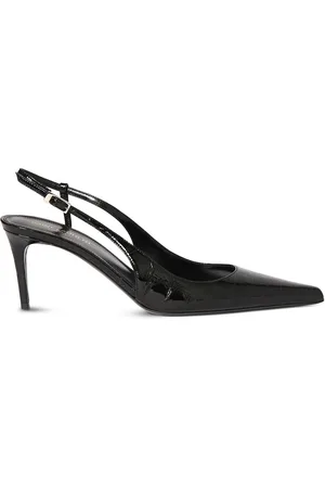 Yasmeen Silk Slingback Pumps in Purple - Saint Laurent