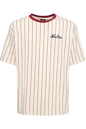 New era Pinstripe Jersey Short Sleeve T-Shirt Beige