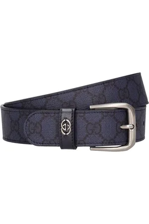 Gucci - GG Supreme Belt with G Buckle - Unisex - Leather/Canvas - 100 - Blue