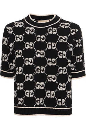 Gucci geometric print cotton crop top