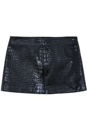Mary croc-effect faux leather miniskirt in brown - The Frankie