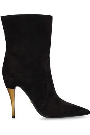 Women's Coda High Heel Zip-Up Boot In Black & Gold - Thursday