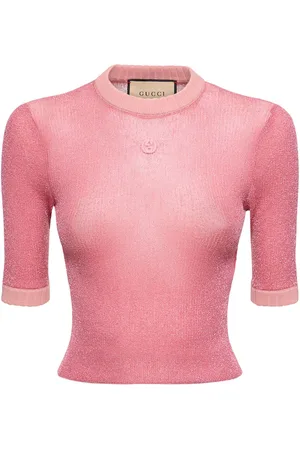 Gucci Mesh GG Pattern Blouse in Pink