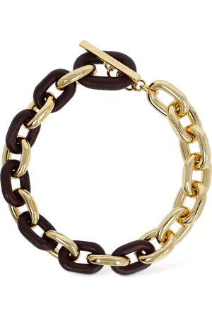 Temple St. Clair Leather Cord Necklace in Brown/Gold