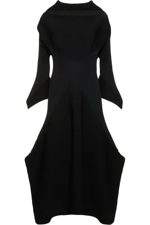 Ribbed Jersey Dress - Black/white - Ladies