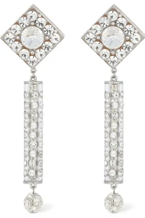 Alessandra Rich Crystal Earrings W/ Pendant