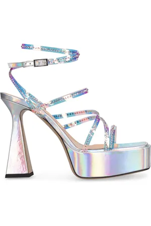 Mach & Mach 140mm Iridescent Pvc Leather Sandals