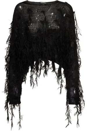 ANN DEMEULEMEESTER Vilta Boat Neck Open Knit Sweater