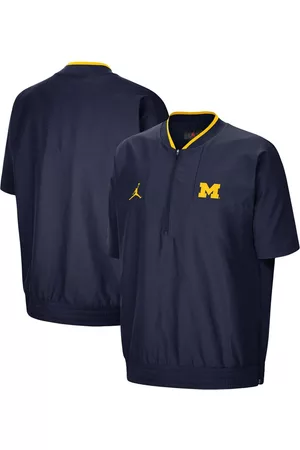 Jordan Men Sports Jackets - Men's Michigan Wolverines 2021 Coaches Short Sleeve Quarter-Zip Jacket