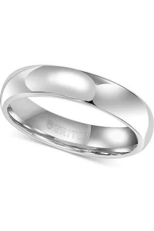 Triton Men Rings - Men's White Carbide Ring, Dome Wedding Band (5mm)