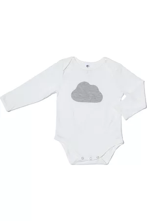 Earth Baby Outfitters Rompers - Baby Boys and Girls Rayon from Bamboo Embroidery Cloud Long Sleeve Onesie