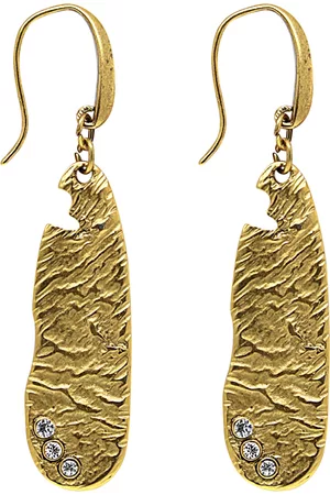 1928 T.r.u. by 14 K Dipped Sculptured Drop Earring Embellished with Crystals