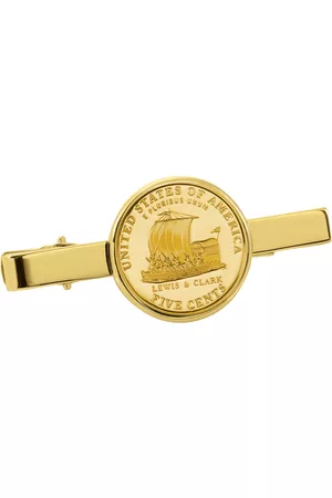 American Coin Treasures Layered Westward Journey Keelboat Nickel Coin Tie Clip