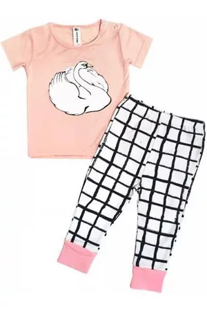Earth Baby Outfitters Girls Sets - Baby Girls Viscose from Bamboo Long Sleeve 2 Piece Swan Pajamas Set
