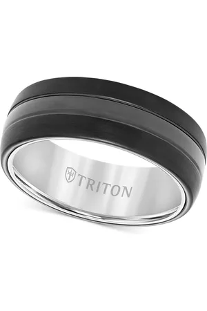 Triton Men's Satin Finish Band in Black Tungsten Carbide