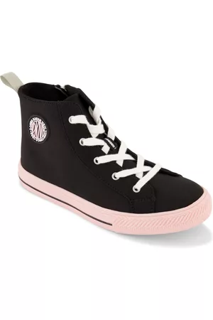 DKNY Little Girls Hannah High Top Sneakers - Black, Pink