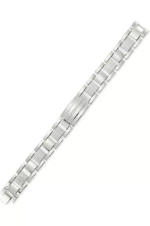 Legacy For Men By Simone I. Smith Crystal Accent Textured Link Bracelet in