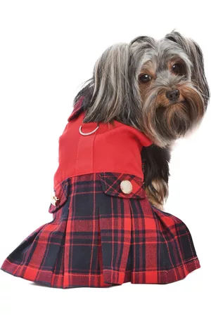 Parisian Scottish Plaid Pleated Dog Dress