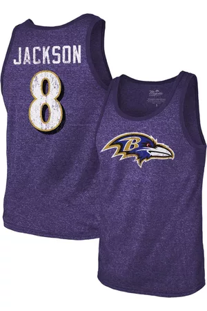 Fanatics Men's Lamar Jackson Baltimore Ravens Name Number Tri-Blend Tank Top