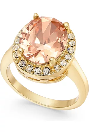 Charter Club Rings - Gold-Plate Crystal Oval Halo Ring, Created for Macy's