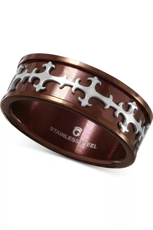 Macy's Men's Two-Tone Embellished Ring in Stainless Steel
