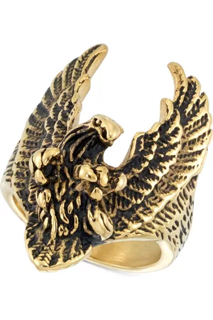 Legacy For Men By Simone I. Rings - Smith Yellow & Black Ion-Plated Eagle Ring in Stainless Steel