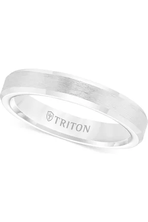 Triton Men's White Carbide Ring, Wedding Band (3mm)