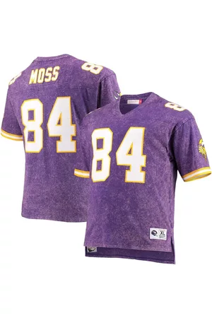 Mitchell & Ness Men's Randy Moss Minnesota Vikings Retired Player Name and Number Acid Wash Top