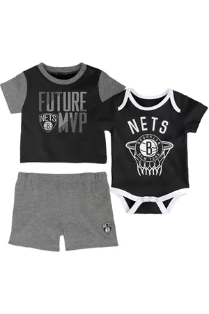 Outerstuff Infant Boys and Girls Brooklyn Nets Putting Up Numbers Bodysuit T-Shirt and Shorts Set