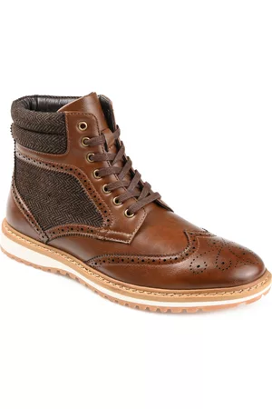 Vance Co. Men Ankle Boots - Men's Harlan Wingtip Ankle Boots Men's Shoes