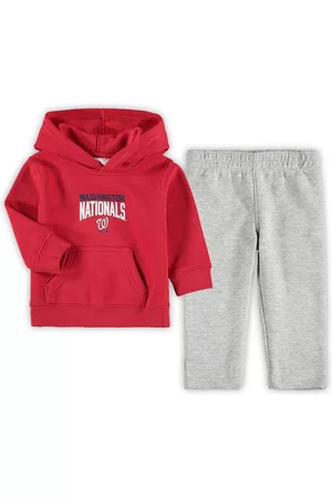 Outerstuff Infant Boys and Girls Red, Heathered Gray Washington Nationals Fan Flare Fleece Hoodie and Pants Set - Red, Heathered Gray