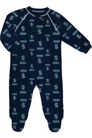 Outerstuff Boys and Girls Infant Seattle Kraken Team Raglan Full-Zip Sleeper