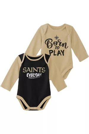 Outerstuff Unisex Newborn Infant Gold and Black New Orleans Saints Little Player Long Sleeve 2-Pack Bodysuit Set