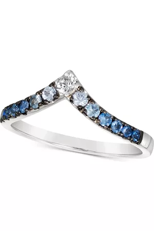 Le Vian Denim Ombre (1/3 ct. t.w.) & White Sapphire (1/10 ct. t.w.) V Ring in 14k