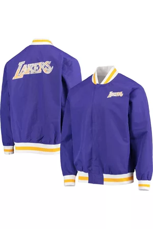 Mitchell & Ness Men's Los Angeles Lakers Hardwood Classics 75th Anniversary Authentic Warmup Full-Snap Jacket
