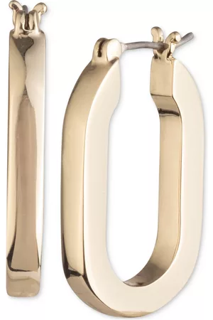 Karl Lagerfeld Tone Oval Link Hoop Earrings
