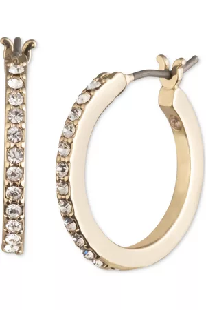 Karl Lagerfeld Small Pave Hoop Earrings, 0.54"