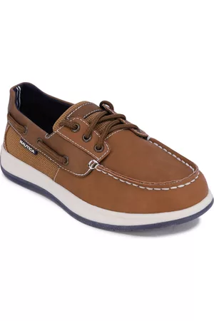 Nautica Little Boys Slip-On Boat Shoe with Decorative Laces