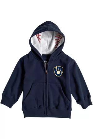 Soft As A Grape Boys and Girls Toddler Milwaukee Brewers Baseball Print Full-Zip Hoodie