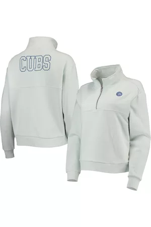 THE WILD COLLECTIVE Women Sports Hoodies - Women's Chicago Cubs Two-Hit Quarter-Zip Pullover Top
