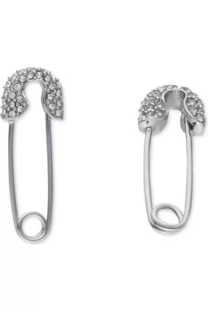 Karl Lagerfeld Pave Safety Pin Drop Earrings