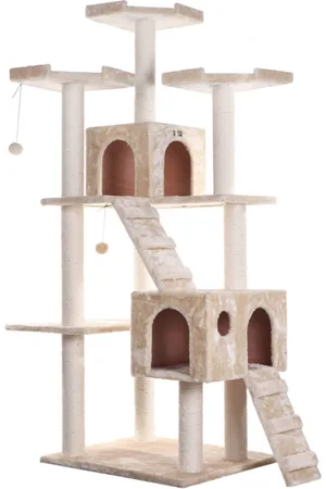 Armarkat 74" Multi-Level Real Wood Cat Tree Large Cat Play Furniture With ScratchhIng Posts, Large Platform, A7401