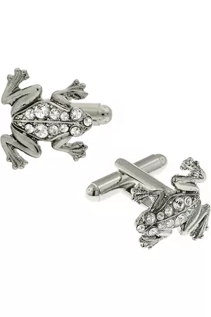 1928 Jewelry -Tone Crystal Frog Cufflinks