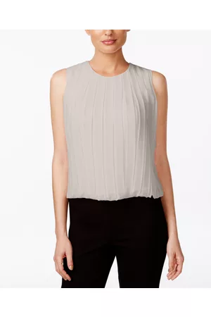 Calvin Klein Sleeveless Pleated Blouse