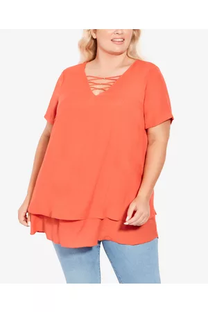 Avenue Women Tunics - Plus Size Marion Caged Tunic Top